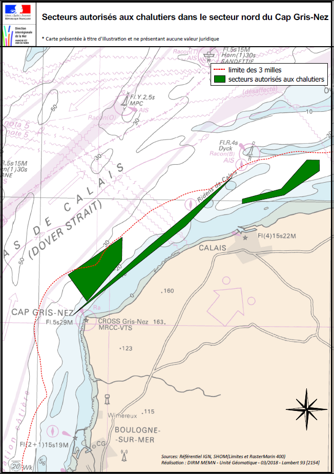 Carte Nord Cap Gris Nez - Arrêté n°020/2018